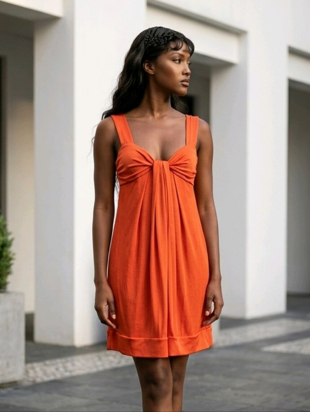 Diane Von Furstenberg Lear Poppy Orange Knit Mini Dress 8